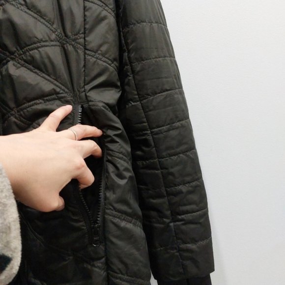 Zella Longline Quilted Recycled Jacket in Black Small - Picture 3 of 9